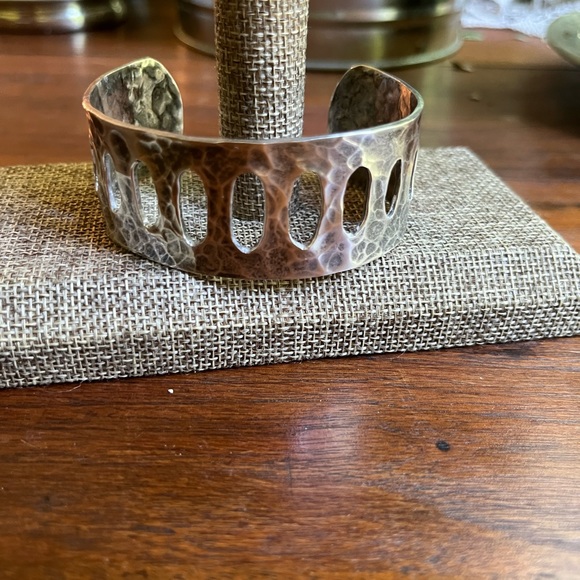 Sterling silver Art Deco, large cuff, handcrafted and signed – fabulous piece! - Picture 7 of 7